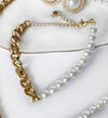Oh so pretty Pearl/Chain bracelet in gold