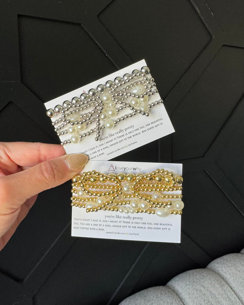You’re like really pretty bow bracelet set