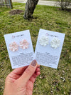 Camellia Flower Earrings on mama card 1 week ship