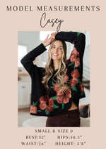 Lizzy Top in Royal and Blush Floral