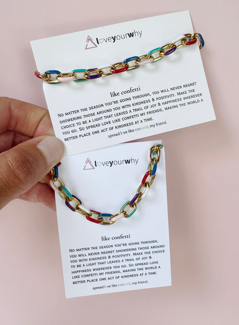 Like Confetti Link Bracelet Preorder