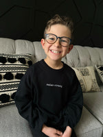 Kids "nolanstrong." embroidered black Sweatshirt: 2-3 Week Preorder