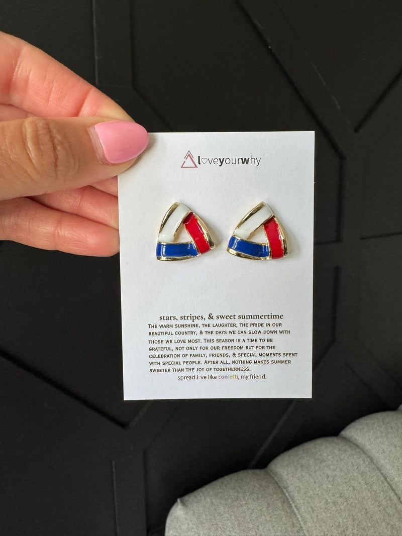 Stars Stripes & Sweet Summertime triangle stud earrings