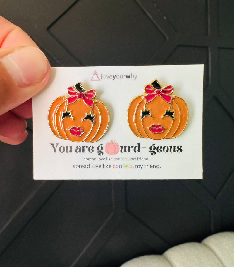 You are gourd-ous pumpkin earrings preorder