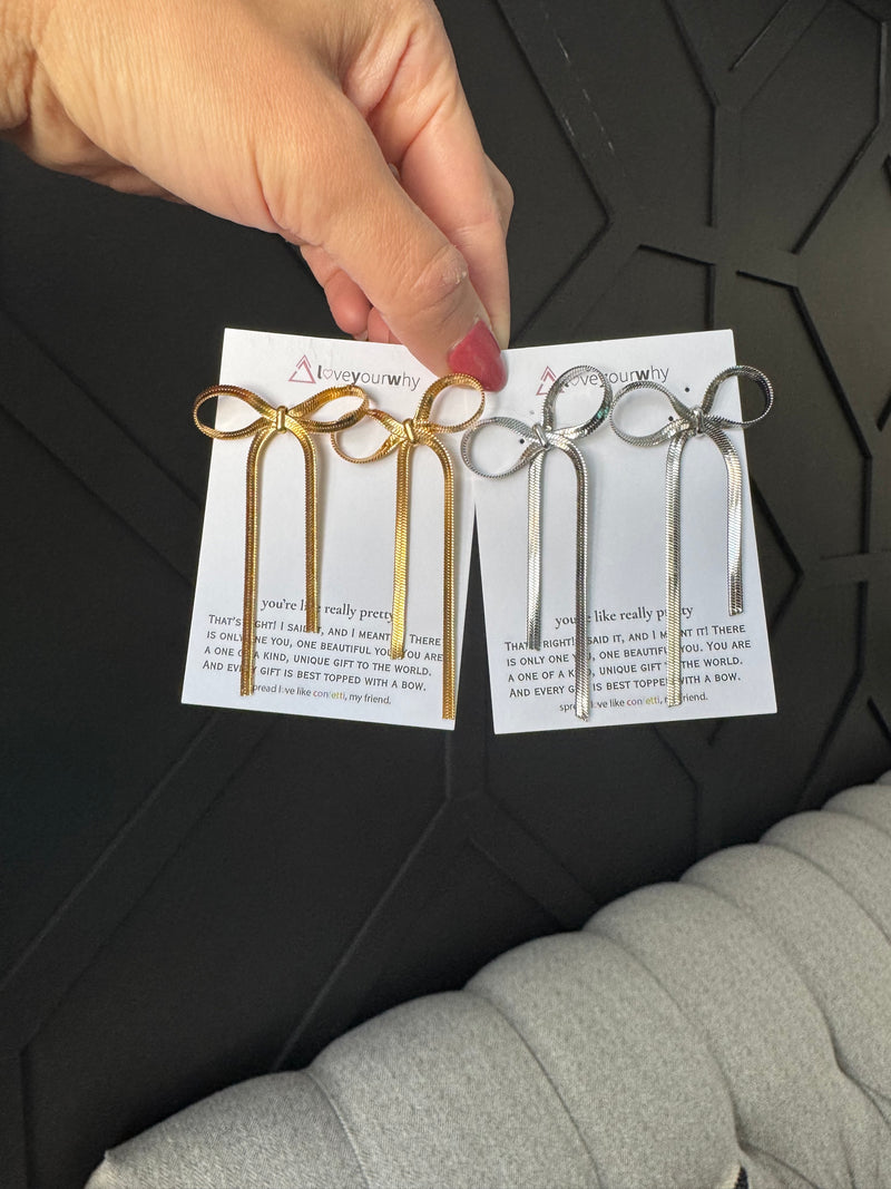 You’re like really pretty bow earrings