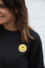 Adult Glitter Smile Face Sweatshirt: 2-3Week Adult Preorder