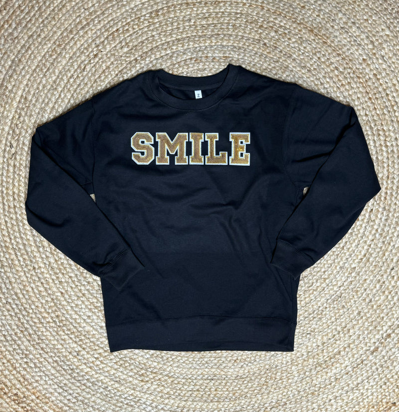 Adult Glitter SMILE Sweatshirt: 2-3Week Adult Preorder (Copy)