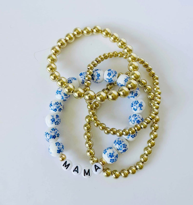 Mama stack blue floral