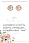 Camellia Flower Earrings on Mothers Day Greeting Card