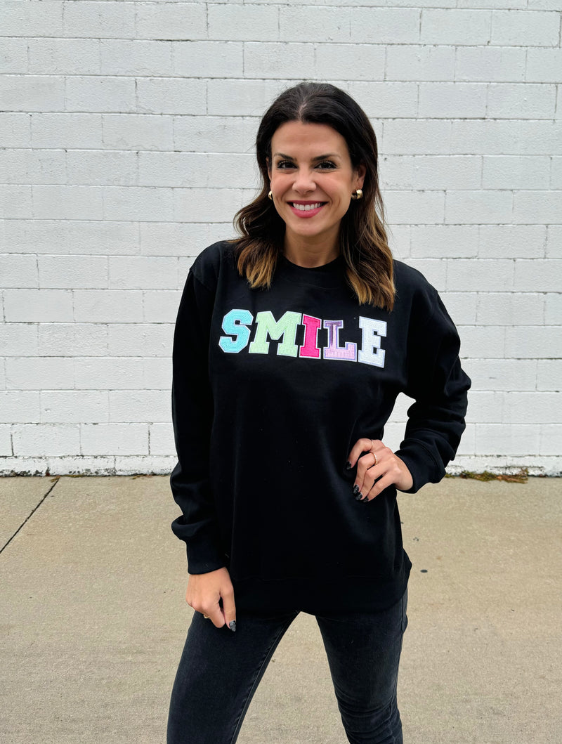 Adult Glitter SMILE Sweatshirt: 2-3Week Adult Preorder (Copy)