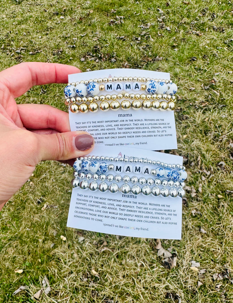 Mama stack blue floral