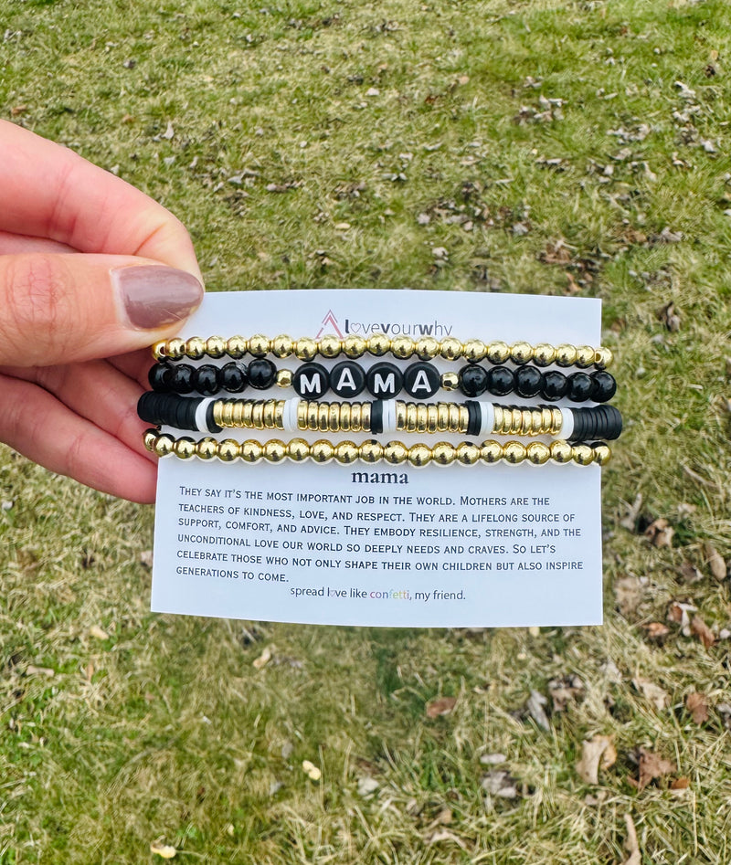 Mama stack black with gold