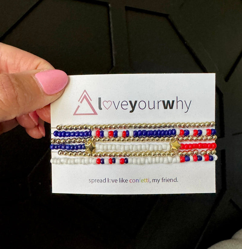 Stars Stripes & Sweet Summertime Bracelet Stack 1 week ship