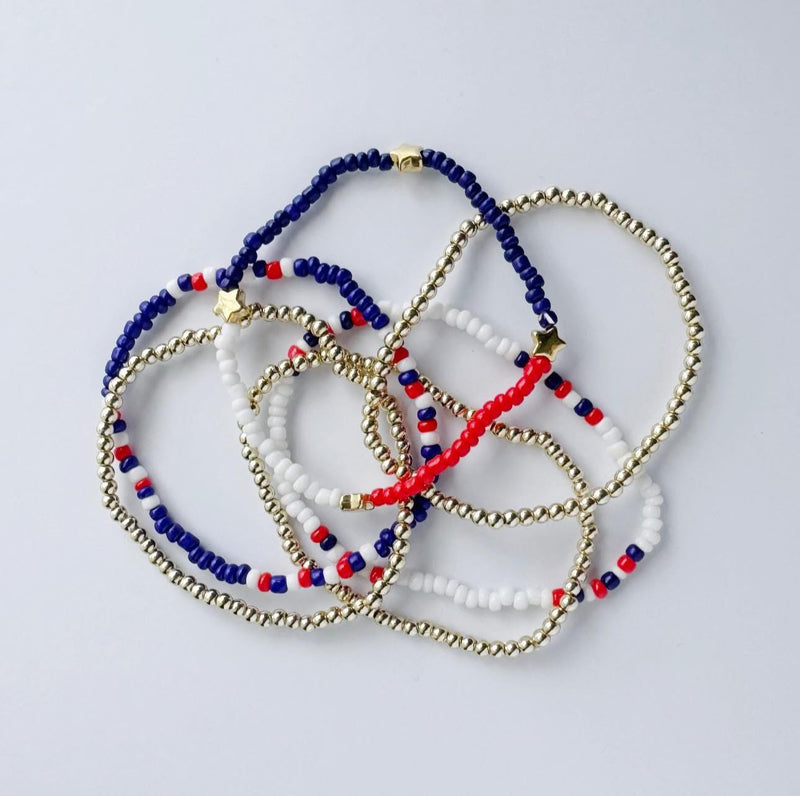 Stars Stripes & Sweet Summertime Bracelet Stack 1 week ship