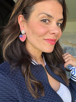 Stars Stripes & Sweet Summertime Dangling heart earrings 1 week ship
