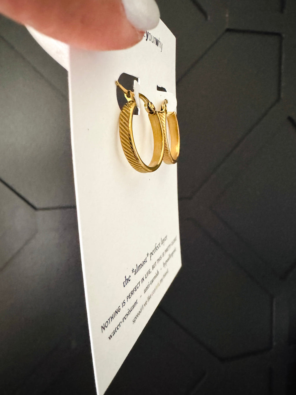 water-resistant gold hoop earring- *almost* perfect layer collection