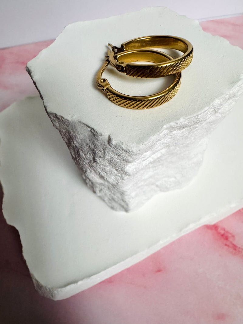 water-resistant gold hoop earring- *almost* perfect layer collection