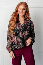 I Wish We Had it All Surplice Floral Blouse