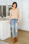 Irish Coffee Knitted Crop V Neck Sweater