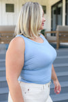 Just One More Ribbed Tank in Light Blue