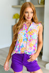 Lizzy Tank Top in Magenta and Orange Pineapple