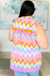 Lizzy Tank Top in Orange Multi Chevron