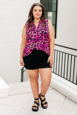 Lizzy Tank Top in Pink Multi Leopard