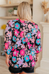 Lizzy Top in Black Bright Floral