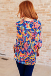 Lizzy Top in Royal and Orange Paisley