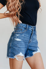 Samantha High Rise Rigid Magic Distressed Cutoff Shorts