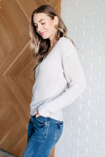 Told You So Ribbed Knit V Neck Sweater