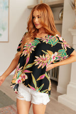 Tropical Bouquet V-Neck Top