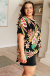 Tropical Bouquet V-Neck Top