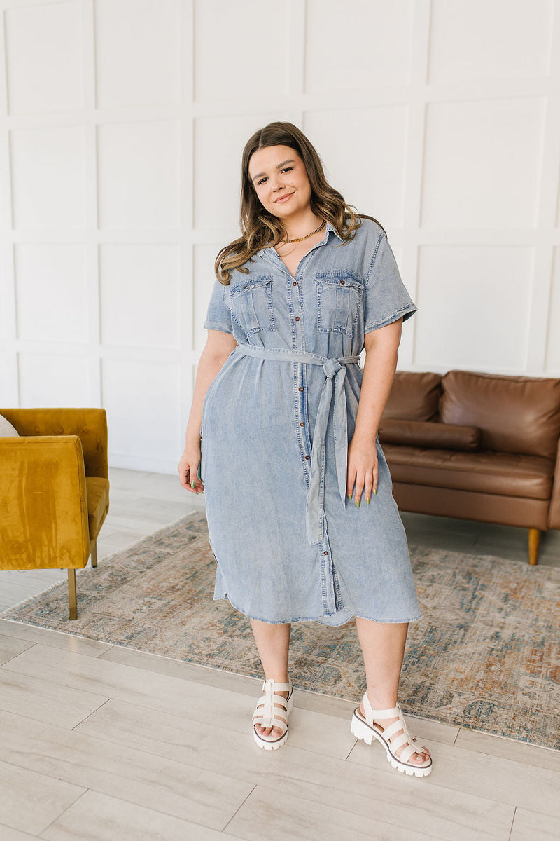 Wait For It Denim Shirtdress