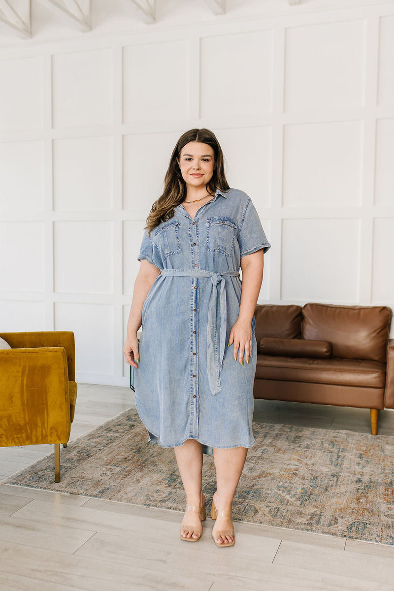 Wait For It Denim Shirtdress