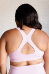 Working Out My Ego Cross Back Sports Bra in Mauve Peony