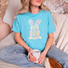 PREORDER: Watercolor Bunny Graphic Tee in Lagoon