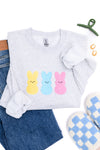 PREORDER: Embroidered Glitter Sweatshirt in Multicolor Bunnies