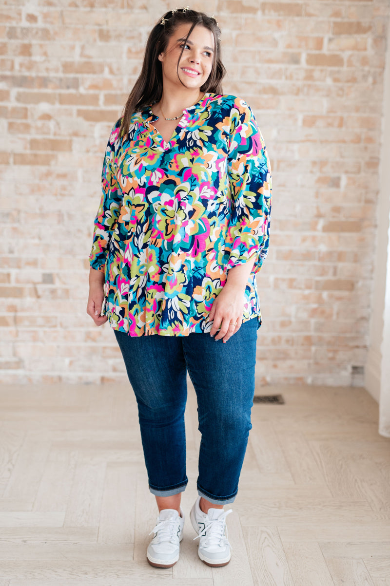 Little Lovely Blouse in Neon Floral