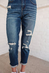 Mid-Rise Thermal Boyfriend Jeans