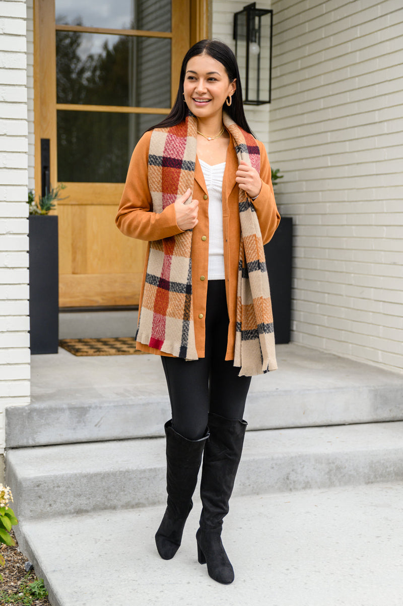 She's On Point Collared Coat In Rust